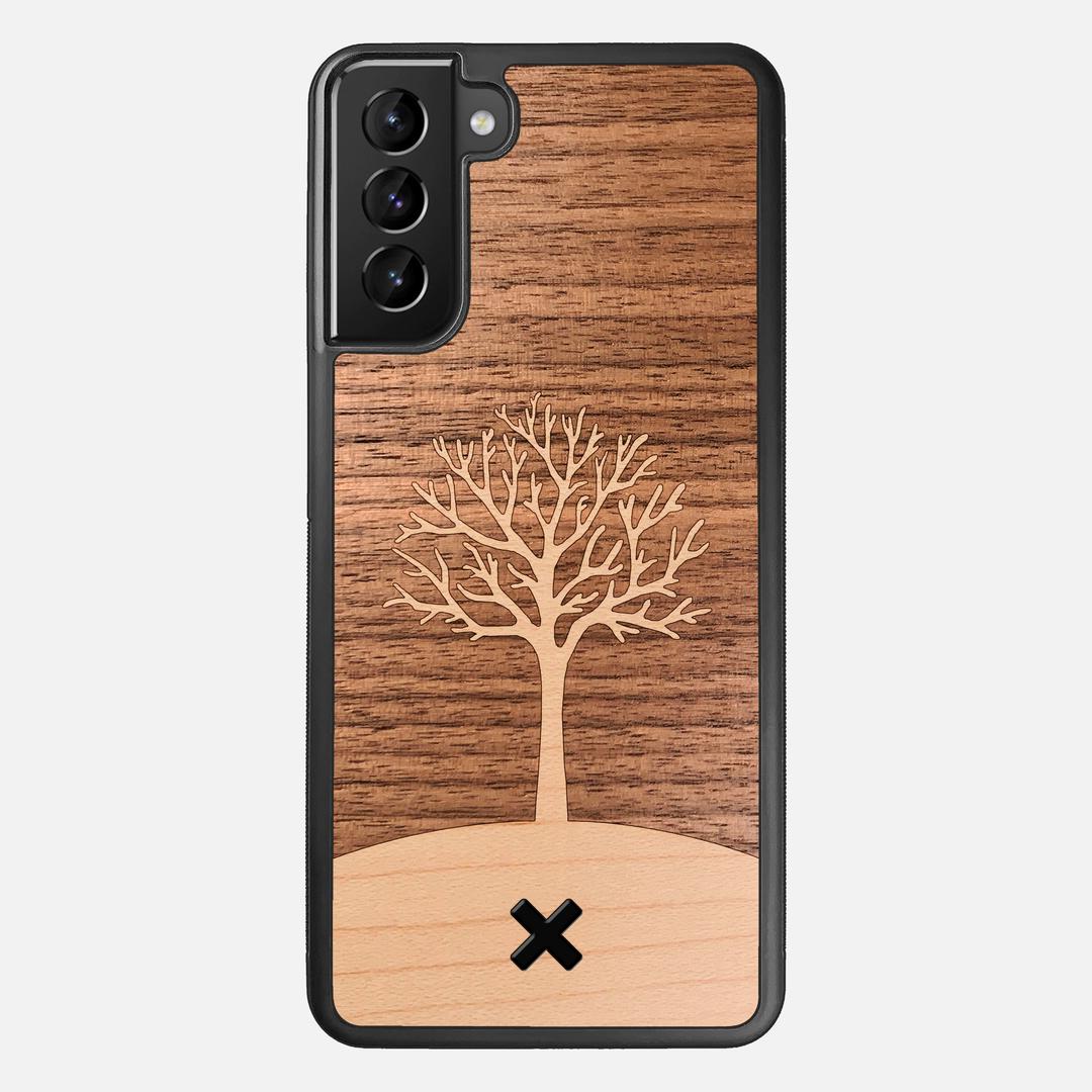 Tree of Life Case for the Samsung Galaxy S21 Plus featuring a Maple and Walnut Wood backer with the Keyway X Mark#Phone Model_Galaxy S21 Plus