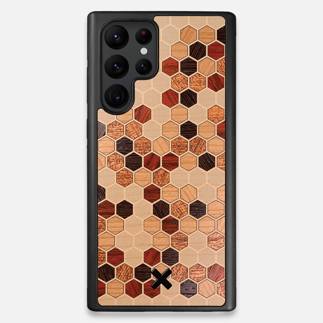 Front view of the Cellular Maple Wood Galaxy S22 Ultra Case by Keyway Designs