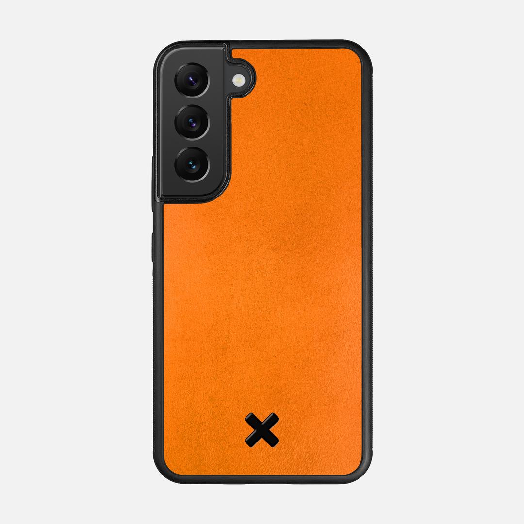Honey Leather Case for the Samsung Galaxy S22 featuring a Genuine Leather backer with the Keyway X Mark#Phone Model_Galaxy S22