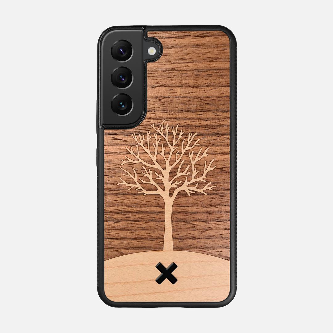 Tree of Life Case for the Samsung Galaxy S22 featuring a Maple and Walnut Wood backer with the Keyway X Mark#Phone Model_Galaxy S22