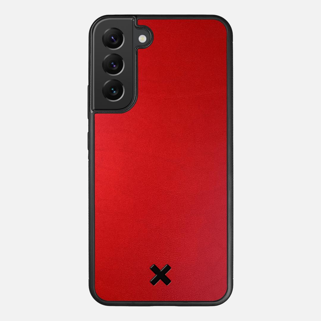 Crimson Leather Case for the Samsung Galaxy S22 Plus featuring a Genuine Leather backer with the Keyway X Mark#Phone Model_Galaxy S22 Plus