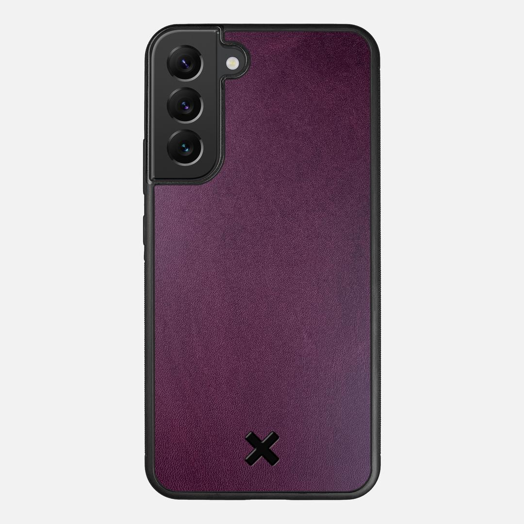Plum Leather Case for the Samsung Galaxy S22 Plus featuring a Genuine Leather backer with the Keyway X Mark#Phone Model_Galaxy S22 Plus