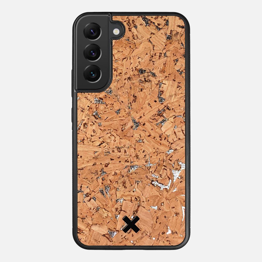 Silver Cork Case for the Samsung Galaxy S22 Plus featuring a Genuine Cork backer with the Keyway X Mark#Phone Model_Galaxy S22 Plus