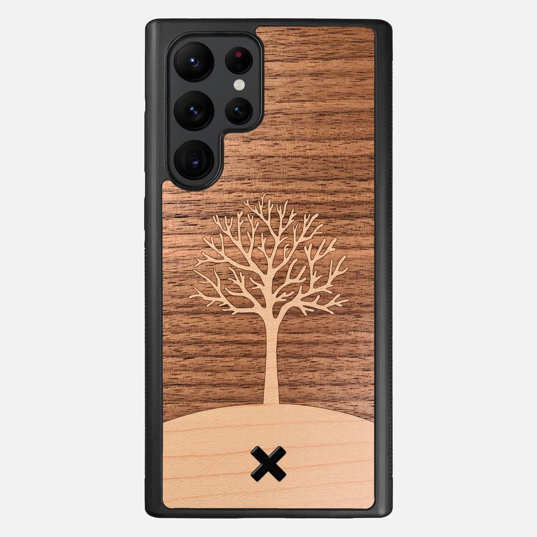 Tree of Life Case for the Samsung Galaxy S22 Ultra featuring a Maple and Walnut Wood backer with the Keyway X Mark#Phone Model_Galaxy S22 Ultra