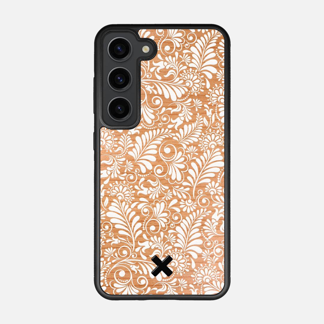 Botanica Case for the Samsung Galaxy S23 featuring a UV Printed Cherry Wood backer with the Keyway X Mark#Phone Model_Galaxy S23