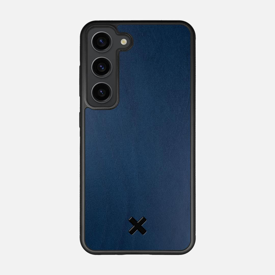 Midnight Leather Case for the Samsung Galaxy S23 featuring a Genuine Leather backer with the Keyway X Mark#Phone Model_Galaxy S23