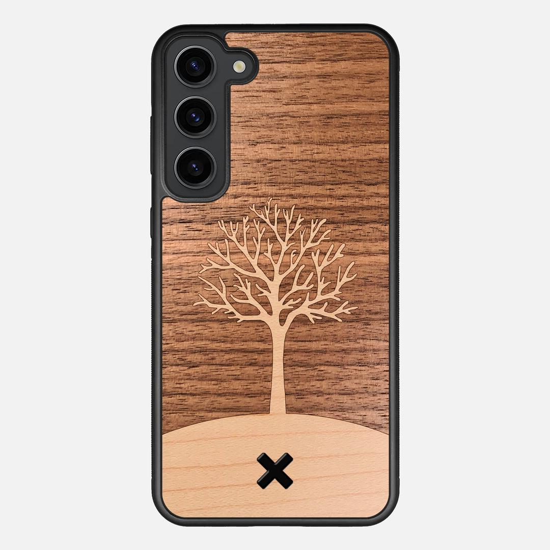 Tree of Life Case for the Samsung Galaxy S23 Plus featuring a Maple and Walnut Wood backer with the Keyway X Mark#Phone Model_Galaxy S23 Plus