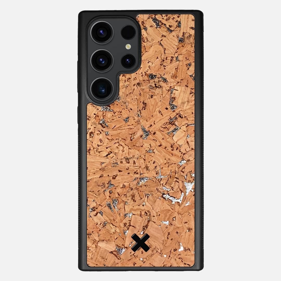 Silver Cork Case for the Samsung Galaxy S23 Ultra featuring a Genuine Cork backer with the Keyway X Mark#Phone Model_Galaxy S23 Ultra