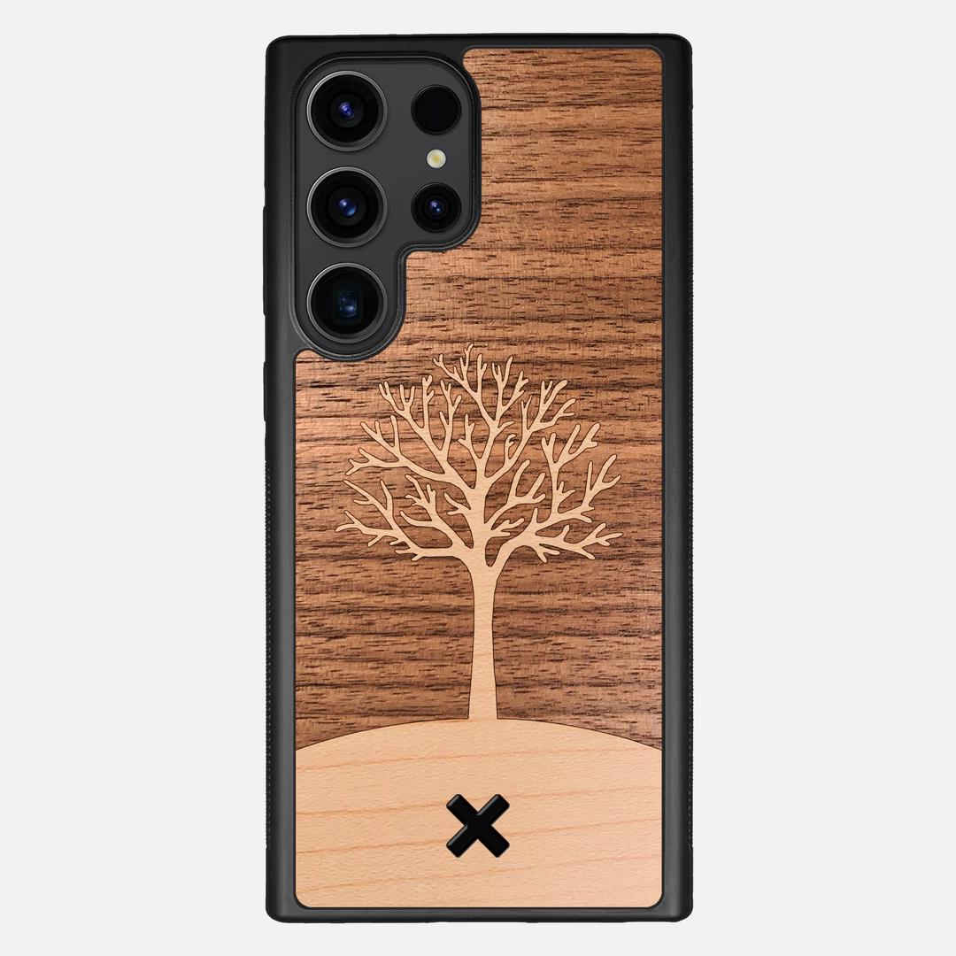 Tree of Life Case for the Samsung Galaxy S23 Ultra featuring a Maple and Walnut Wood backer with the Keyway X Mark#Phone Model_Galaxy S23 Ultra
