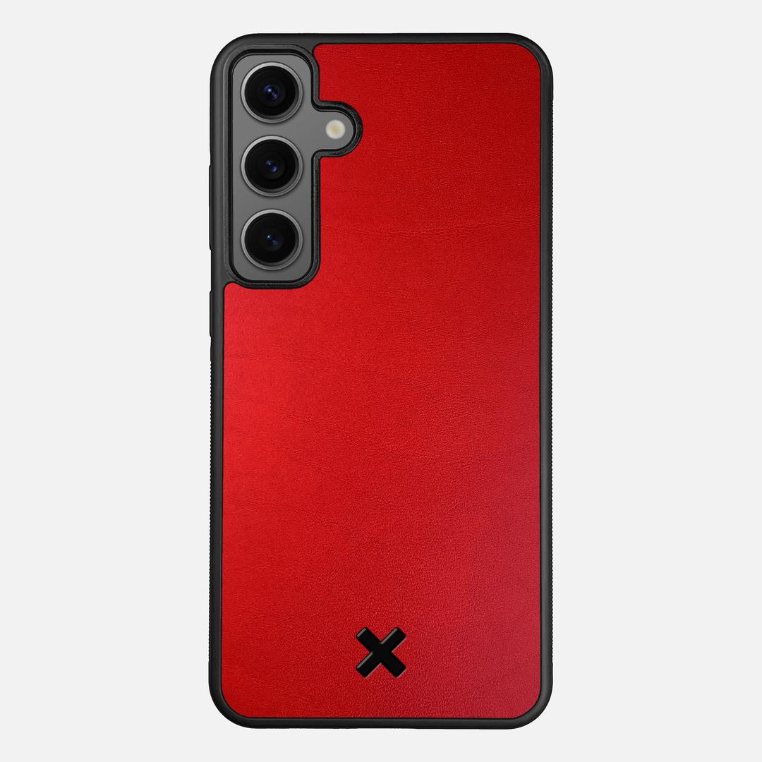 Crimson Leather Case for the Samsung Galaxy S24 Plus featuring a Genuine Leather backer with the Keyway X Mark#Phone Model_Galaxy S24 Plus