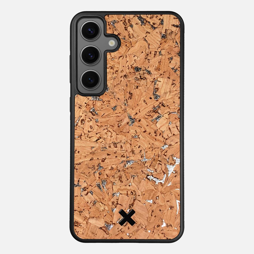 Silver Cork Case for the Samsung Galaxy S24 Plus featuring a Genuine Cork backer with the Keyway X Mark#Phone Model_Galaxy S24 Plus