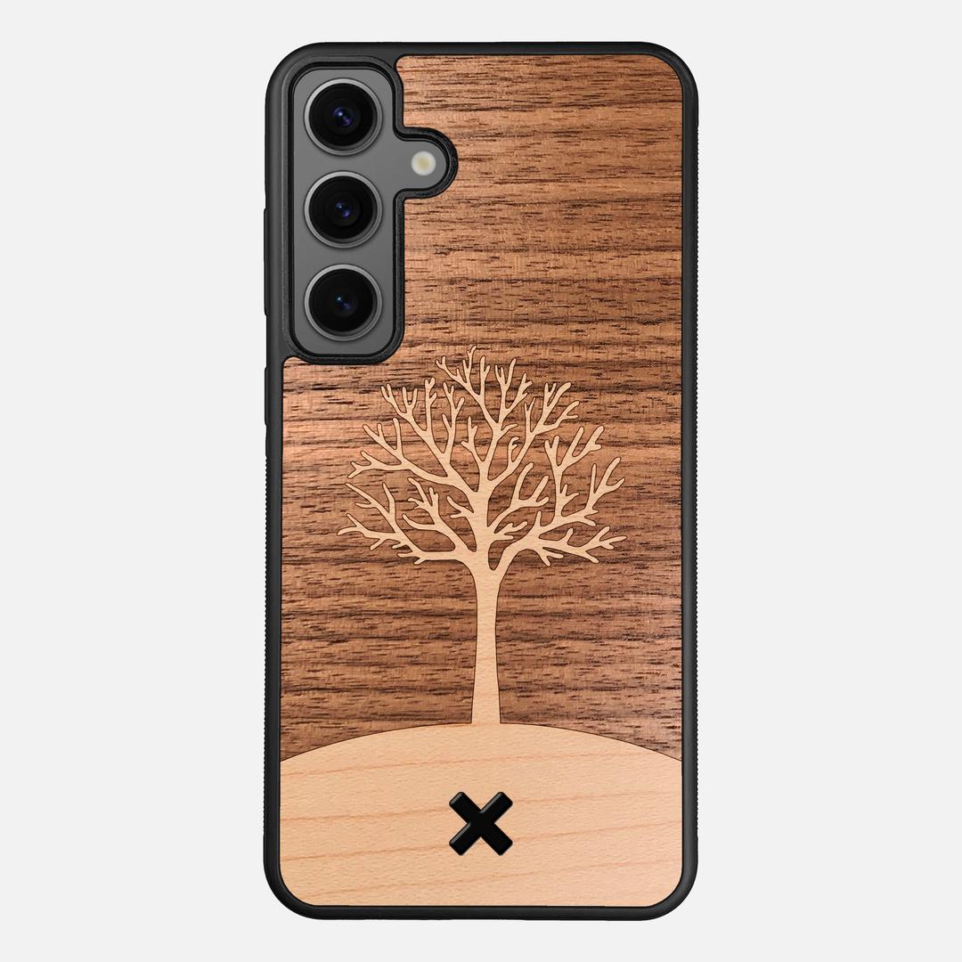 Tree of Life Case for the Samsung Galaxy S24 Plus featuring a Maple and Walnut Wood backer with the Keyway X Mark#Phone Model_Galaxy S24 Plus