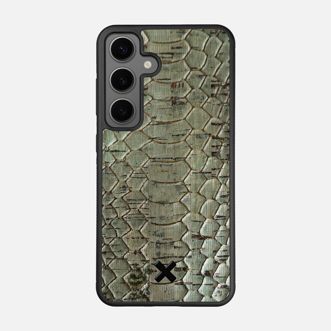 Python Cork Case for the Samsung Galaxy S25 featuring a Genuine Cork backer with the Keyway X Mark#Phone Model_Galaxy S25