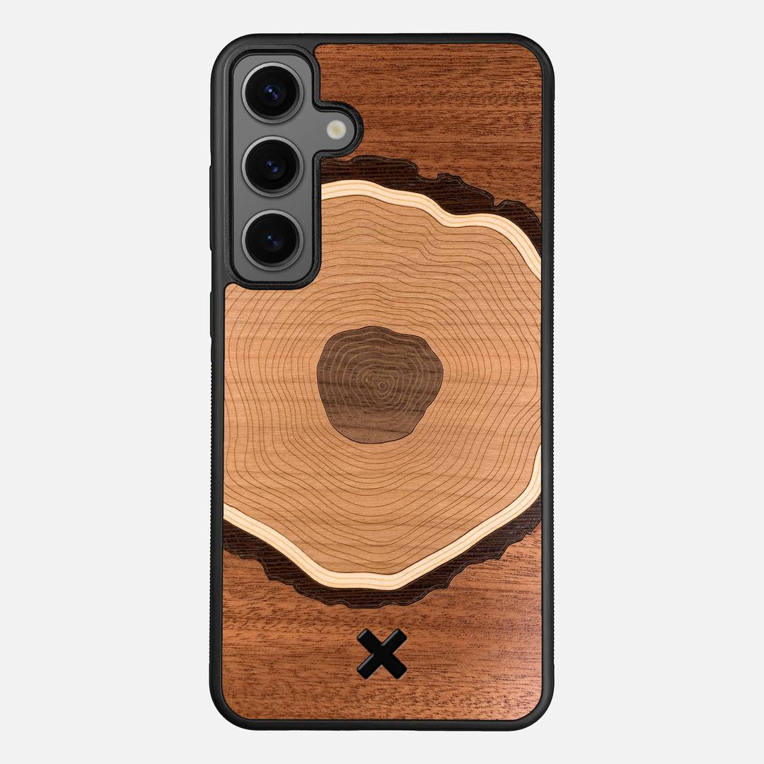 Arbor Case for the Samsung Galaxy S25 Plus featuring a Sapele, Wenge, Maple, Cherry, and Walnut Wood backer with the Keyway X Mark#Phone Model_Galaxy S25 Plus