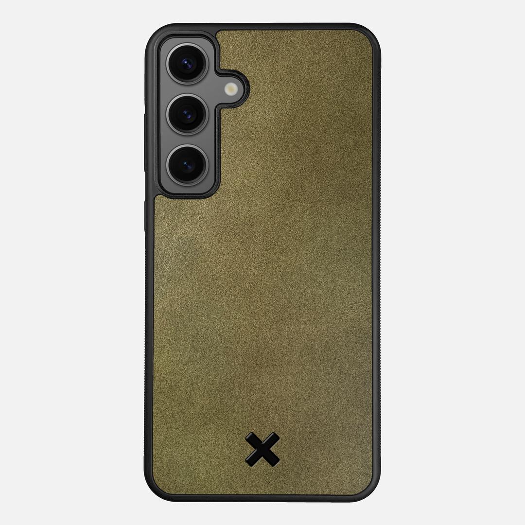 Olive Leather Case for the Samsung Galaxy S25 Plus featuring a Genuine Leather backer with the Keyway X Mark#Phone Model_Galaxy S25 Plus