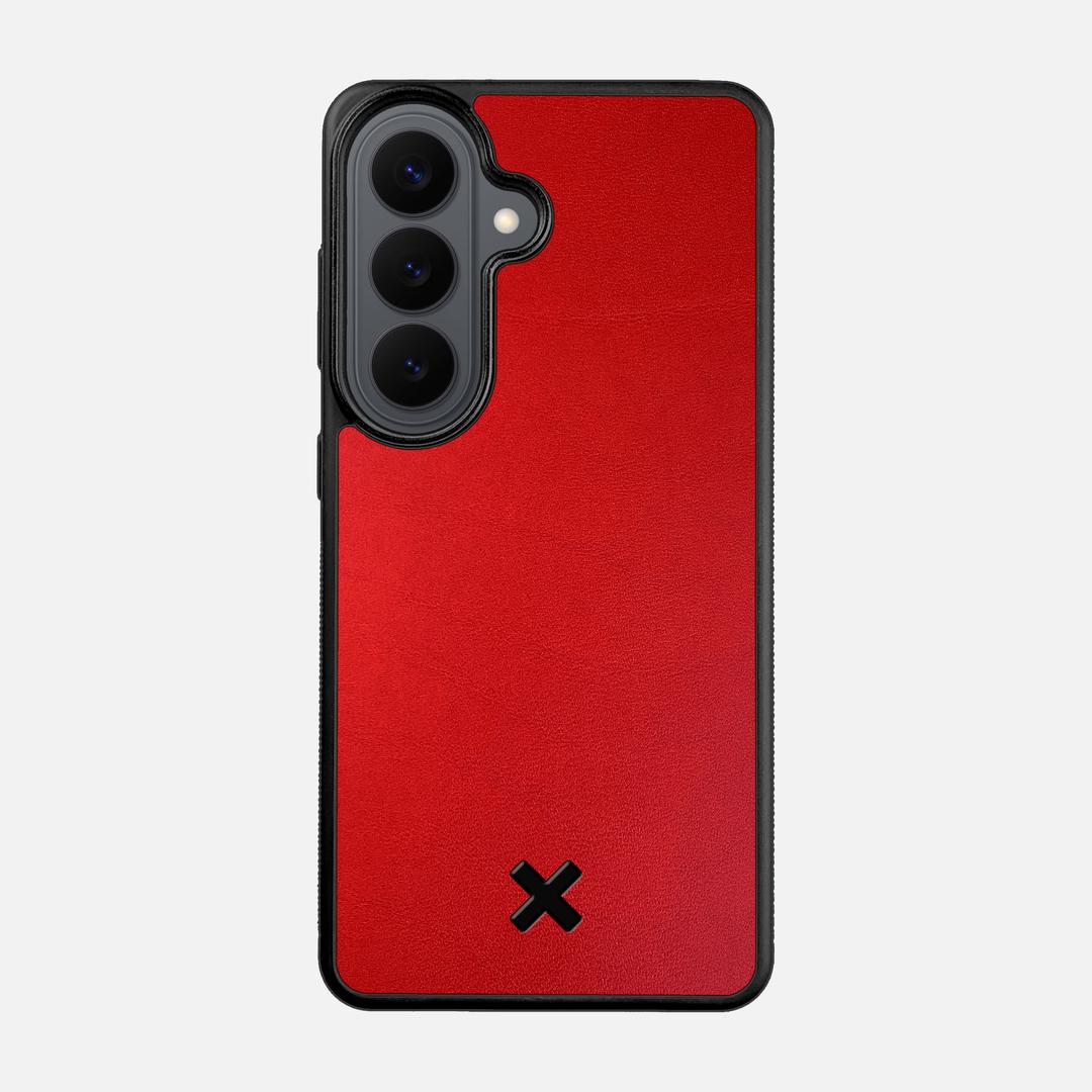 Crimson Leather Case for the Samsung Galaxy S26 featuring a Genuine Leather backer with the Keyway X Mark#Phone Model_Galaxy S26