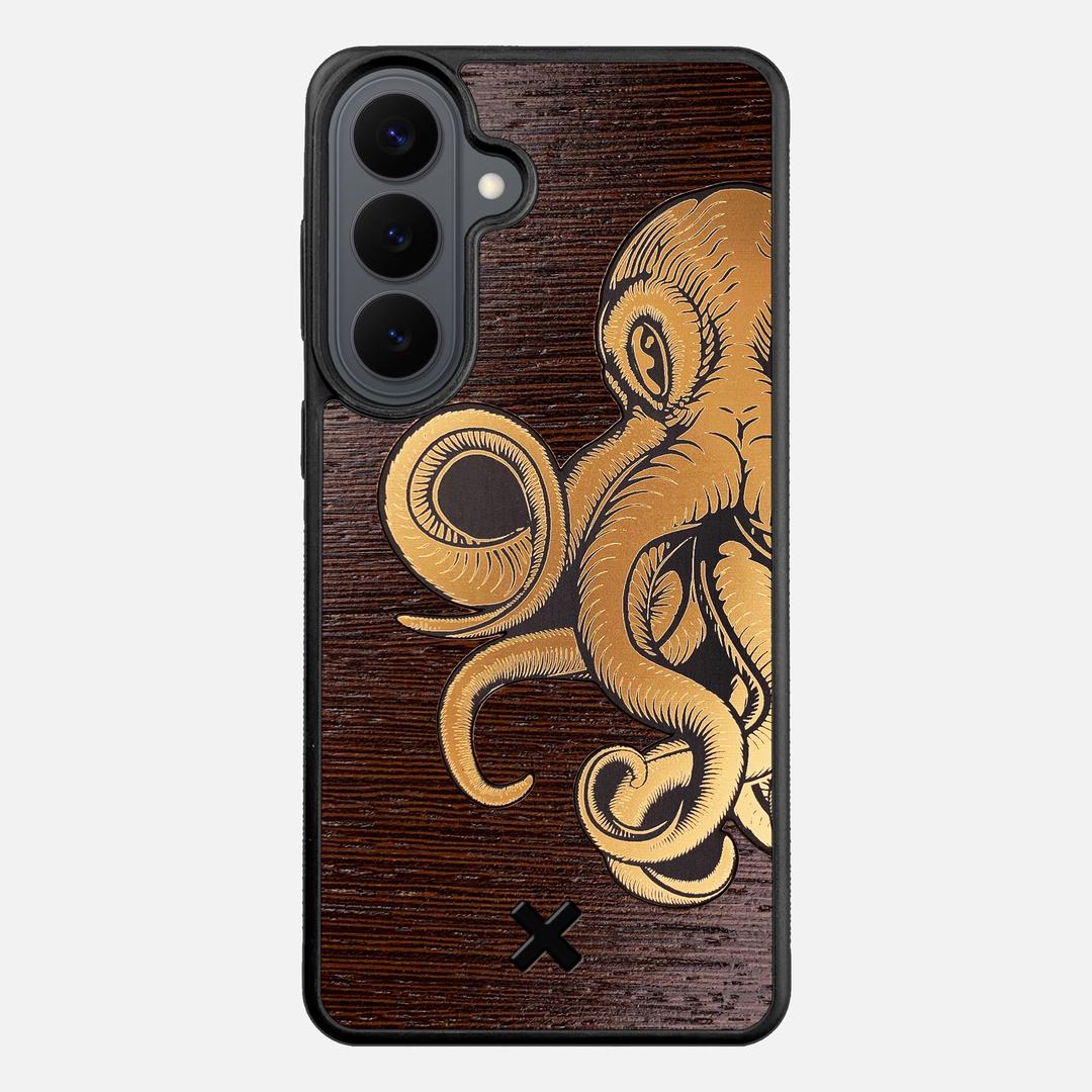 Kraken 2 Case for the Samsung Galaxy S26 Plus featuring an Engraved Gold and Wenge Wood backer with the Keyway X Mark#Phone Model_Galaxy S26 Plus