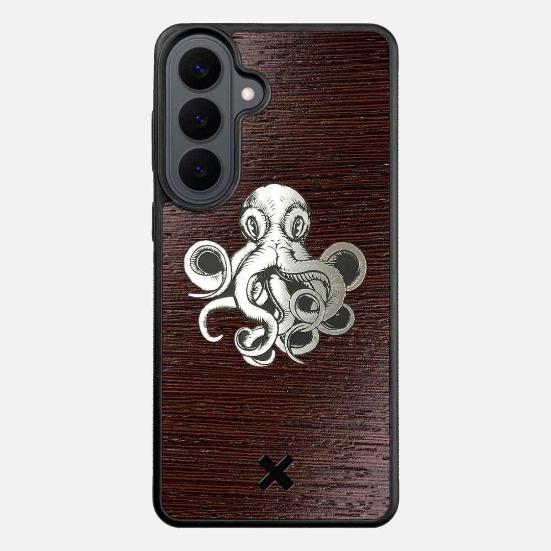 Prize Kraken Case for the Samsung Galaxy S26 Plus featuring an Engraved Silver and Wenge Wood backer with the Keyway X Mark#Phone Model_Galaxy S26 Plus