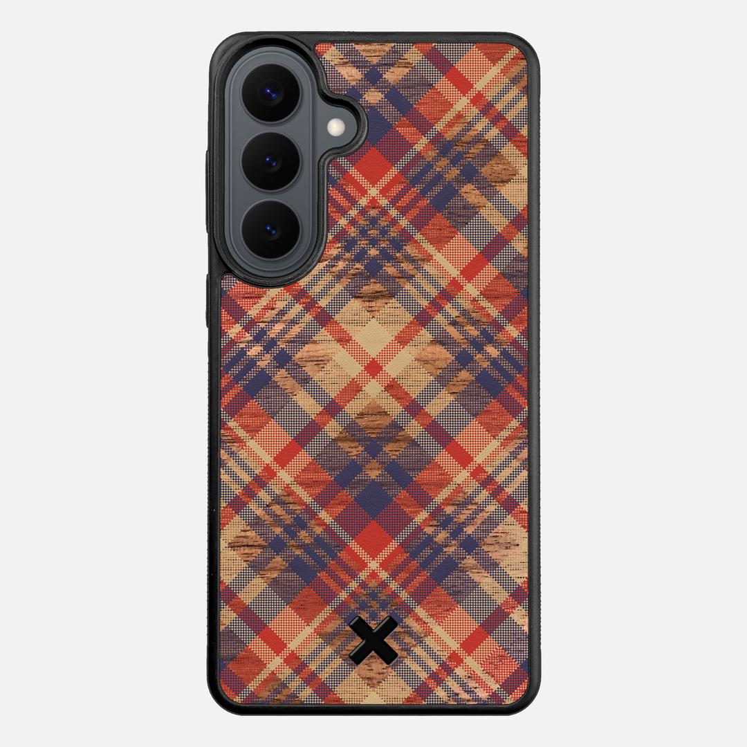 Tartan Case for the Samsung Galaxy S26 Plus featuring a UV Printed Walnut Wood backer with the Keyway X Mark#Phone Model_Galaxy S26 Plus