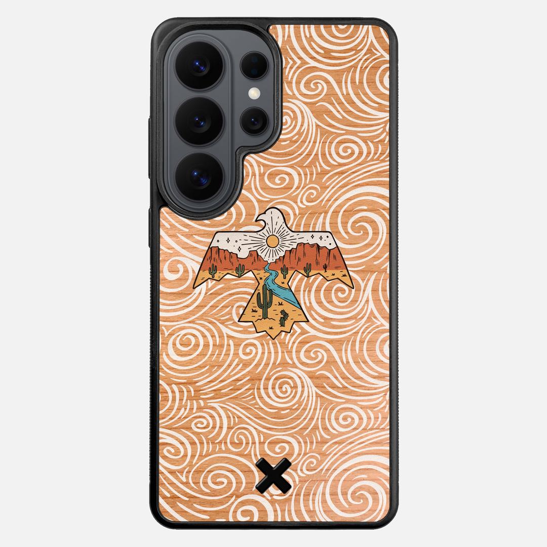 Eagle Case for the Samsung Galaxy S26 Ultra featuring a UV Printed Cherry Wood backer with the Keyway X Mark#Phone Model_Galaxy S26 Ultra