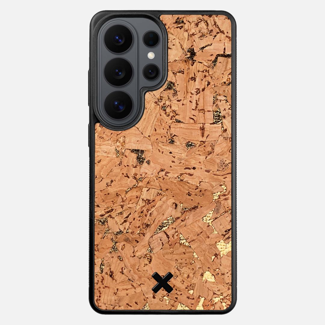 Gold Cork Case for the Samsung Galaxy S26 Ultra featuring a Genuine Cork backer with the Keyway X Mark#Phone Model_Galaxy S26 Ultra