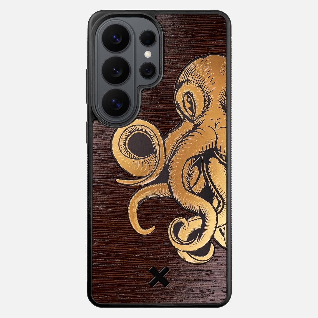 Kraken 2 Case for the Samsung Galaxy S26 Ultra featuring an Engraved Gold and Wenge Wood backer with the Keyway X Mark#Phone Model_Galaxy S26 Ultra