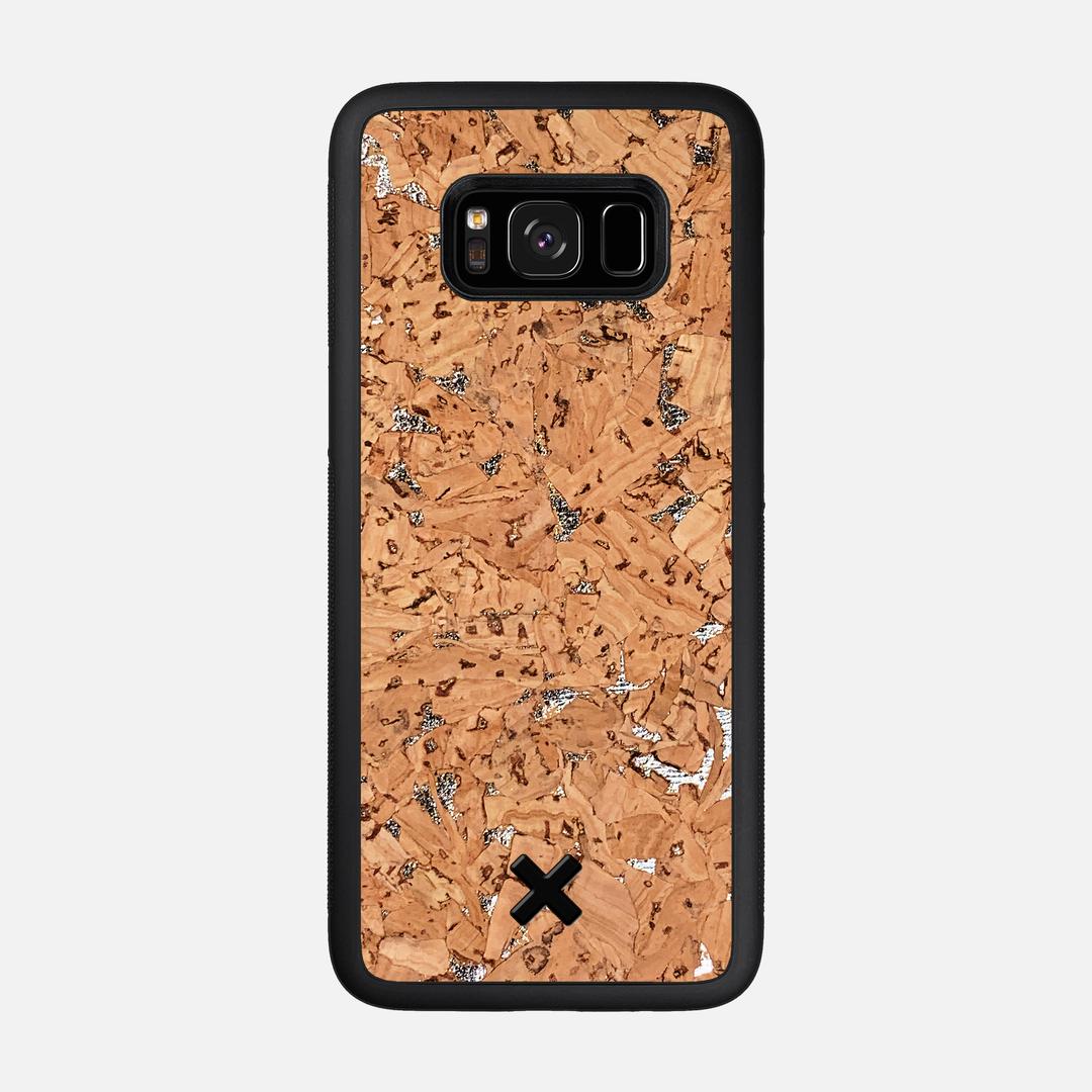 Silver Cork Case for the Samsung Galaxy S8 featuring a Genuine Cork backer with the Keyway X Mark#Phone Model_Galaxy S8