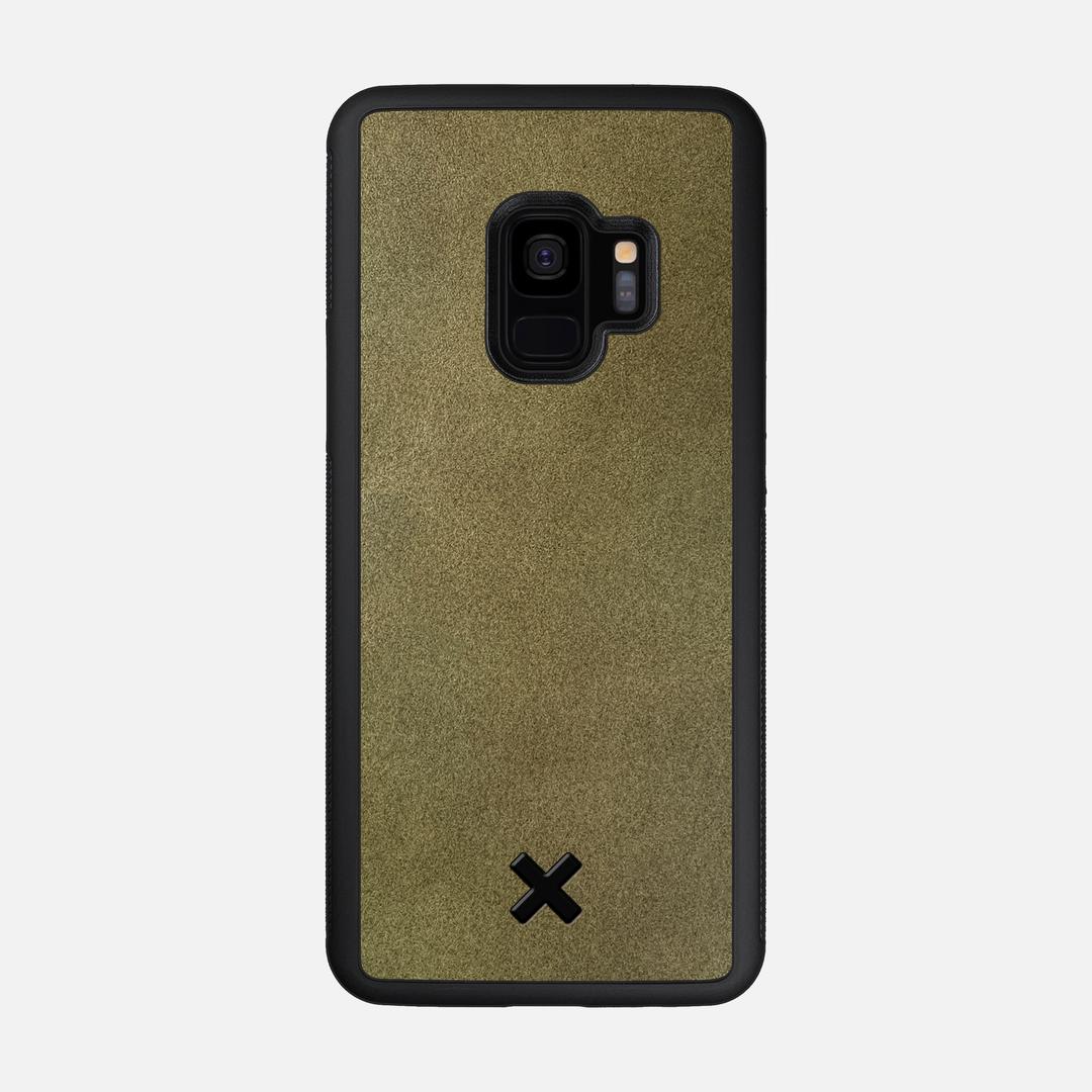 Olive Leather Case for the Samsung Galaxy S9 featuring a Genuine Leather backer with the Keyway X Mark#Phone Model_Galaxy S9