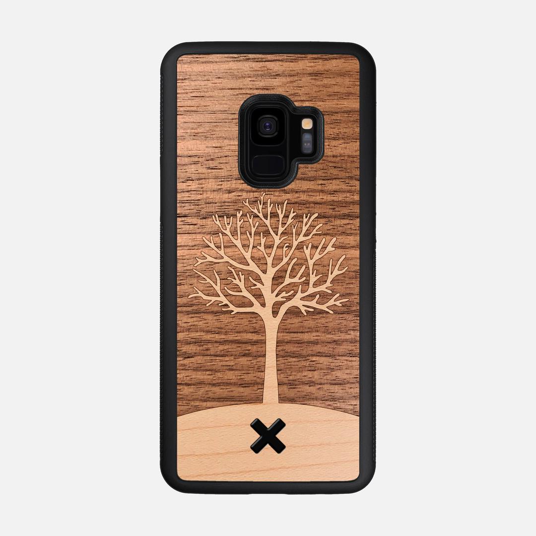 Tree of Life Case for the Samsung Galaxy S9 featuring a Maple and Walnut Wood backer with the Keyway X Mark#Phone Model_Galaxy S9