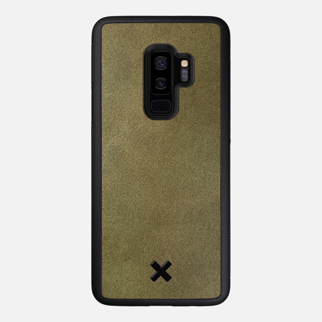 Olive Leather Case for the Samsung Galaxy S9 Plus featuring a Genuine Leather backer with the Keyway X Mark#Phone Model_Galaxy S9 Plus