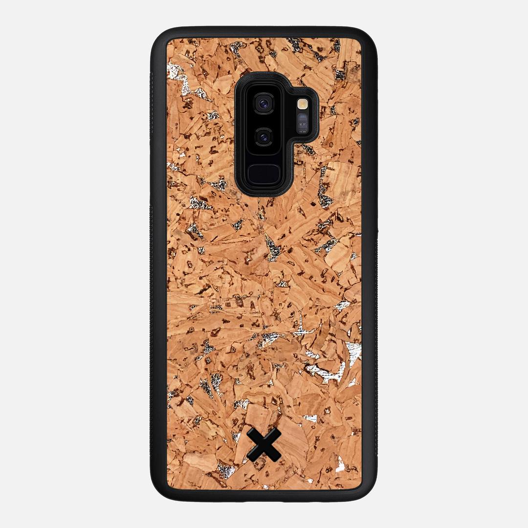 Silver Cork Case for the Samsung Galaxy S9 Plus featuring a Genuine Cork backer with the Keyway X Mark#Phone Model_Galaxy S9 Plus