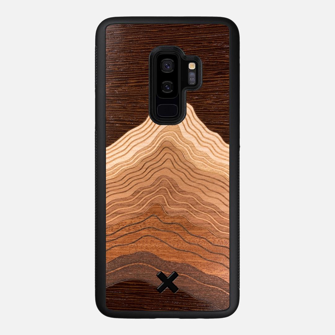 Summit Case for the Samsung Galaxy S9 Plus featuring a mountain of Wenge, Maple, Cherry, and Sapele Wood backer with the Keyway X Mark#Phone Model_Galaxy S9 Plus