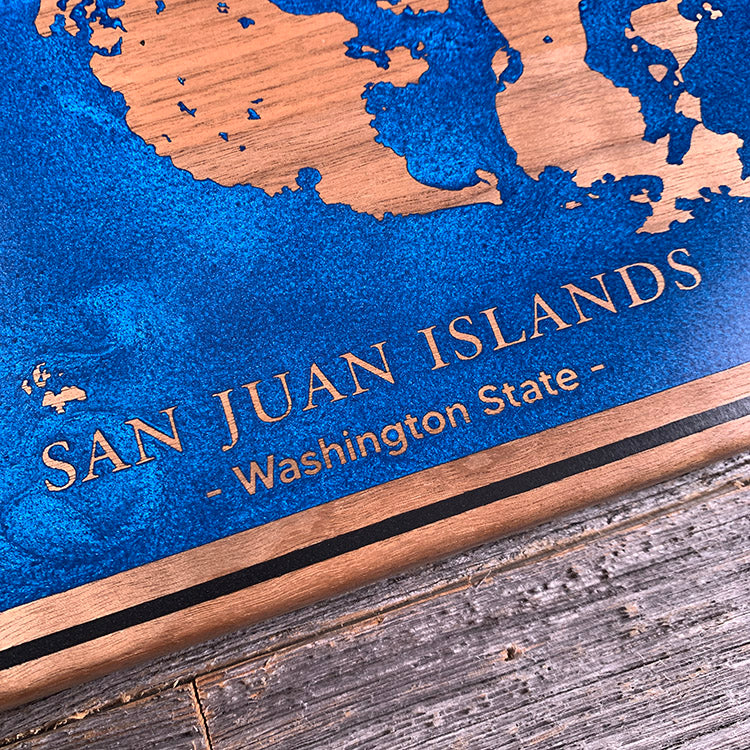 Detail of the San Juan Islands map by Keyway