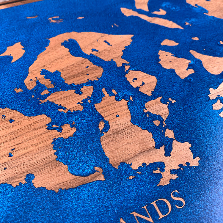 Detail of the San Juan Islands map by Keyway