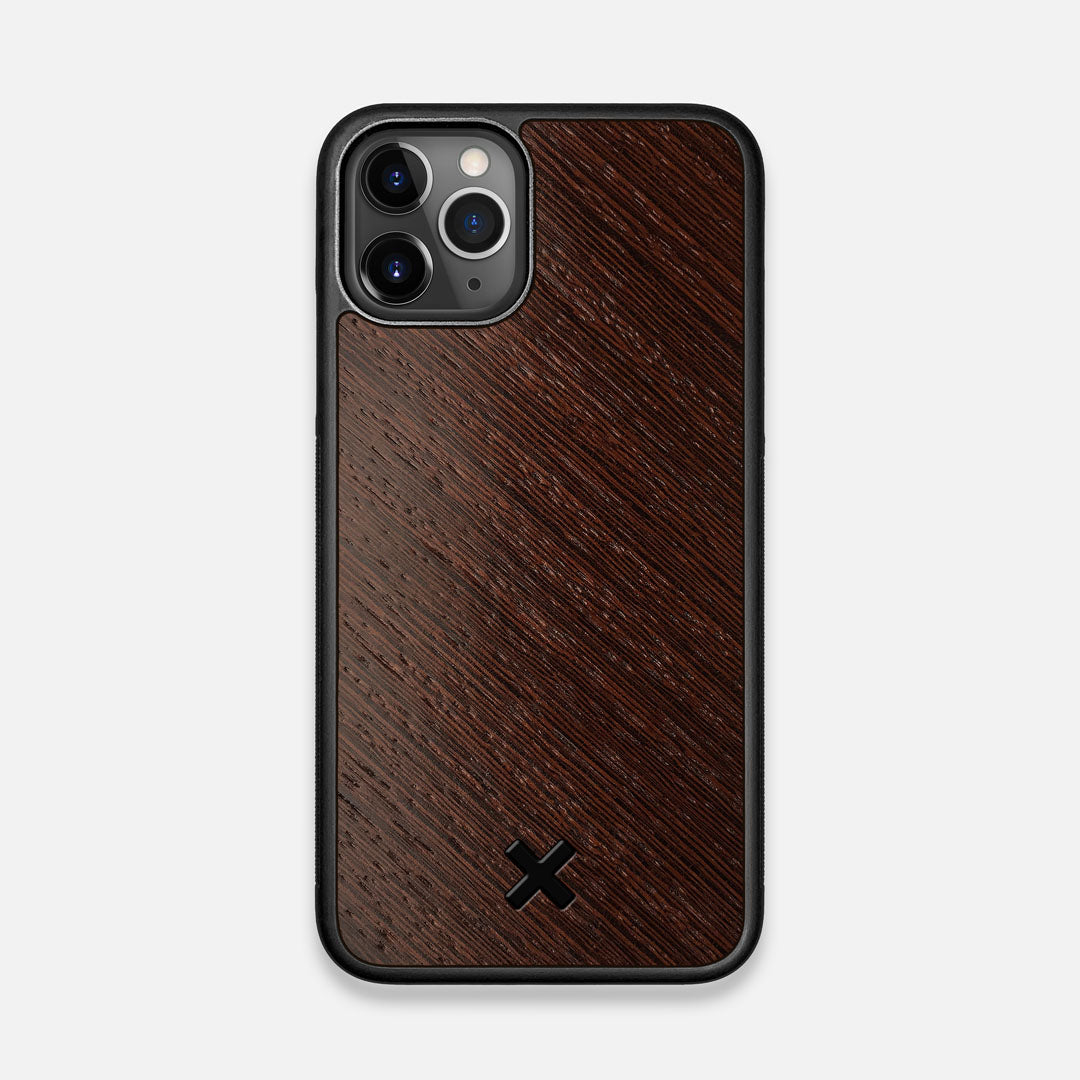 Front view of the Wenge Pure Minimalist Wood iPhone 11 Pro Case by Keyway Designs