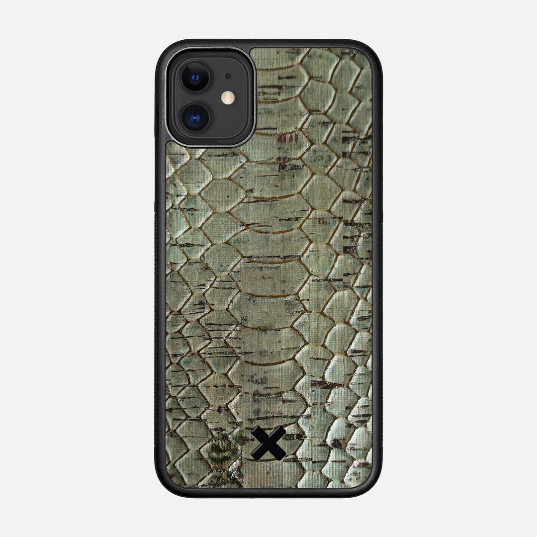 Python Cork Case for the Apple iPhone 11 featuring a Genuine Cork backer with the Keyway X Mark#Phone Model_iPhone 11