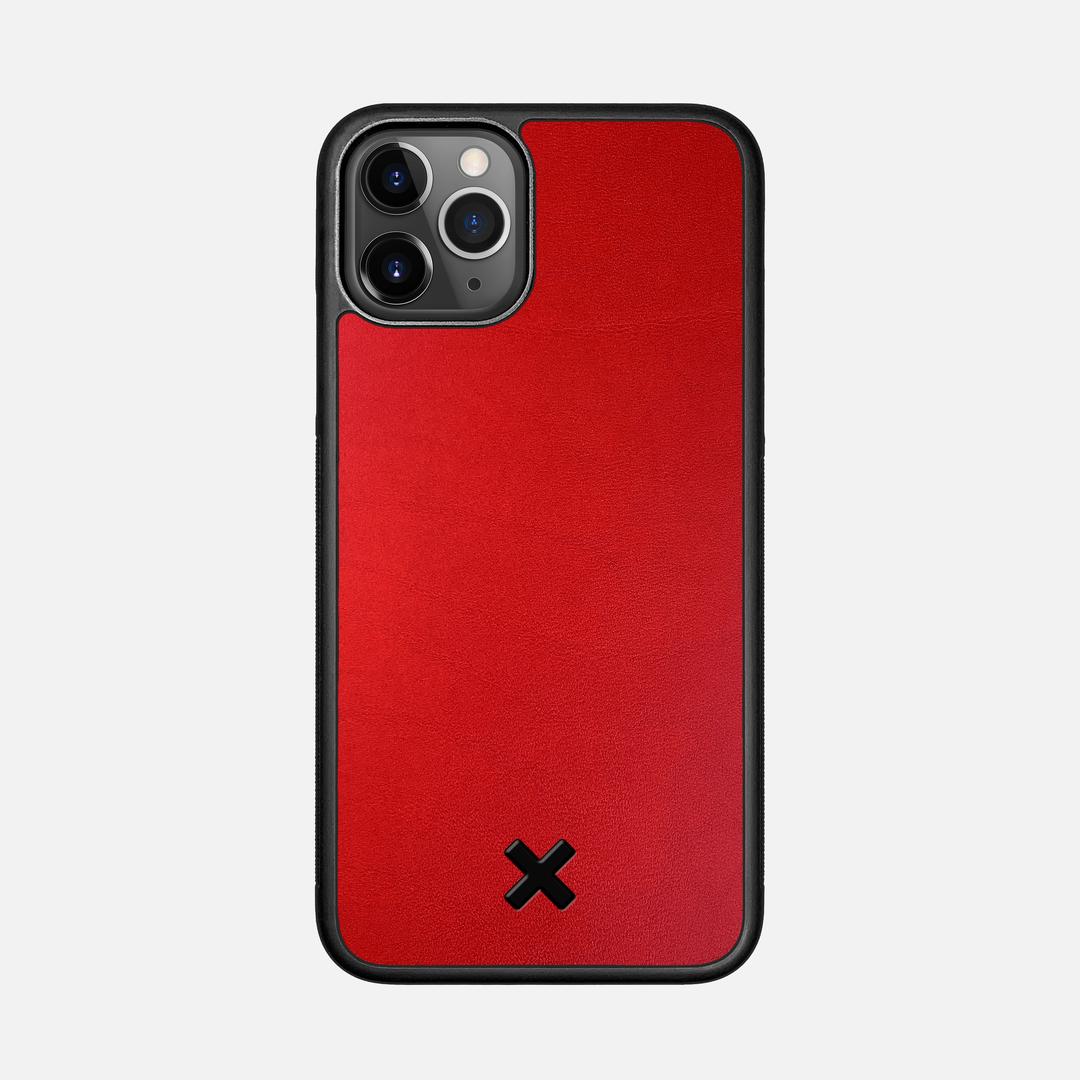 Crimson Leather Case for the Apple iPhone 11 Pro featuring a Genuine Leather backer with the Keyway X Mark#Phone Model_iPhone 11 Pro