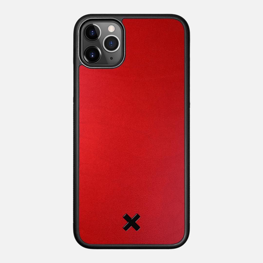 Crimson Leather Case for the Apple iPhone 11 Pro Max featuring a Genuine Leather backer with the Keyway X Mark#Phone Model_iPhone 11 Pro Max