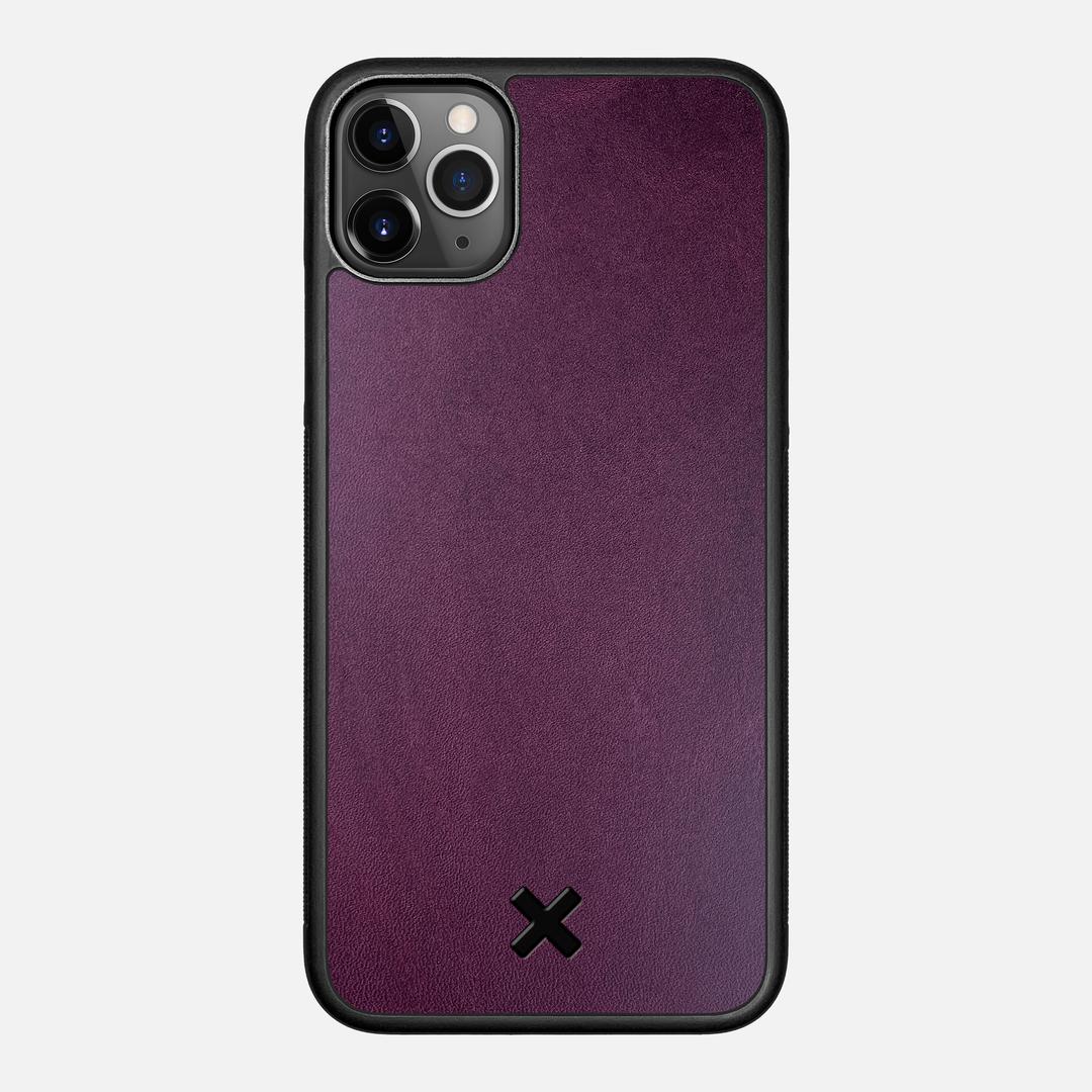 Plum Leather Case for the Apple iPhone 11 Pro Max featuring a Genuine Leather backer with the Keyway X Mark#Phone Model_iPhone 11 Pro Max