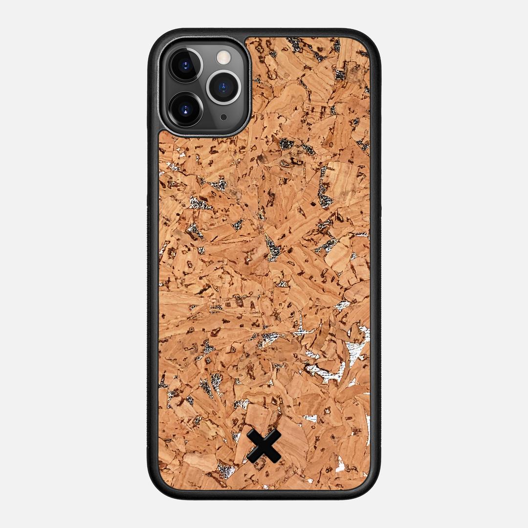 Silver Cork Case for the Apple iPhone 11 Pro Max featuring a Genuine Cork backer with the Keyway X Mark#Phone Model_iPhone 11 Pro Max