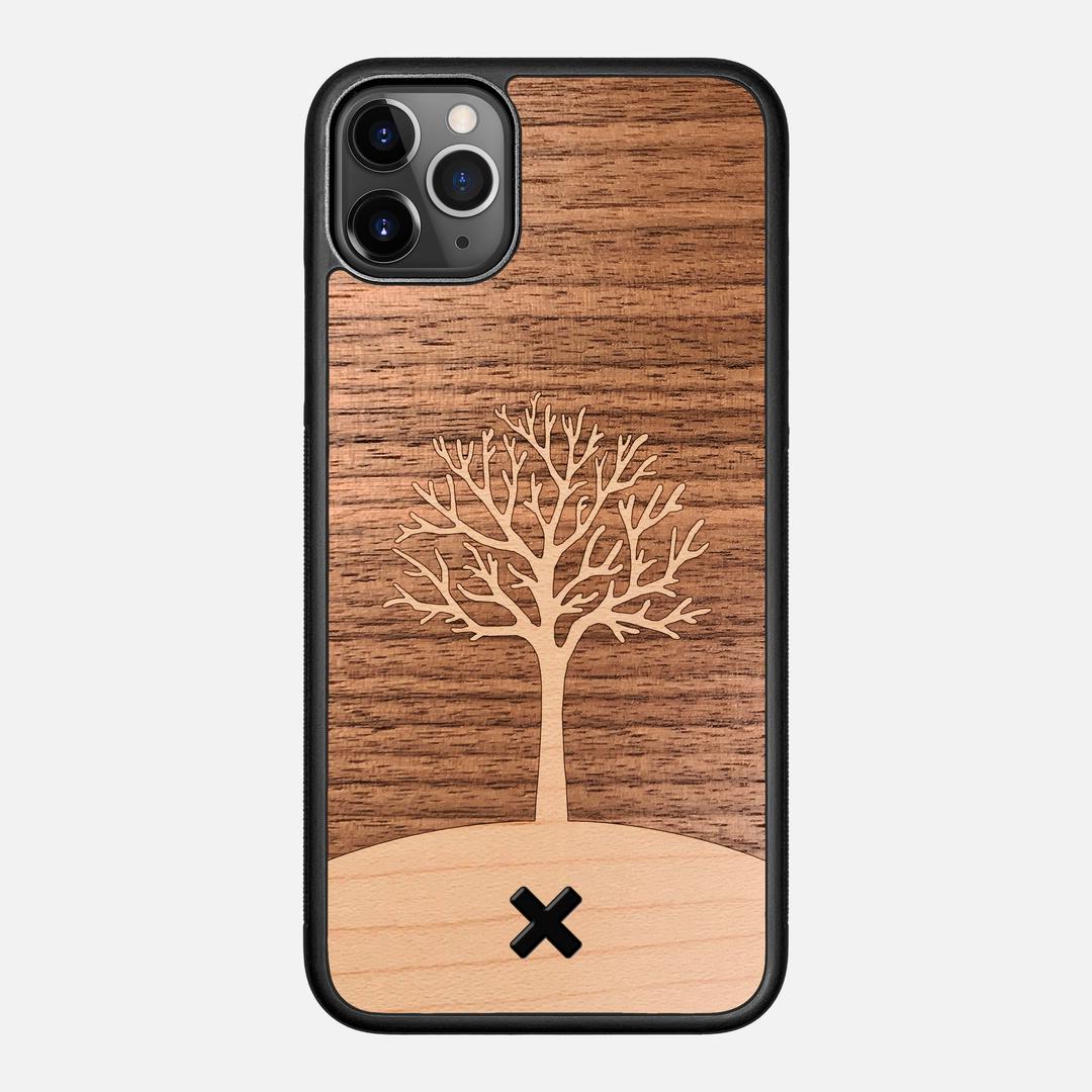 Tree of Life Case for the Apple iPhone 11 Pro Max featuring a Maple and Walnut Wood backer with the Keyway X Mark#Phone Model_iPhone 11 Pro Max