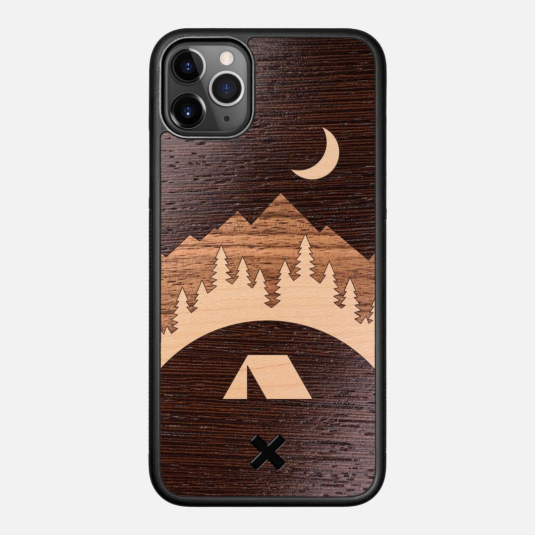 Woodland Case for the Apple iPhone 11 Pro Max featuring a Wenge, Maple, and Walnut Wood backer with the Keyway X Mark#Phone Model_iPhone 11 Pro Max