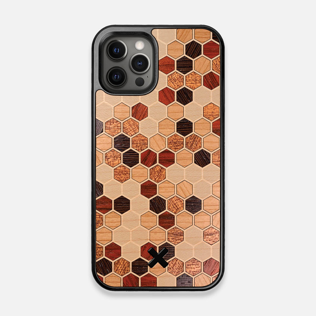 Cellular Wood iPhone 12/12 Pro Design by Keyway Designs, Front View