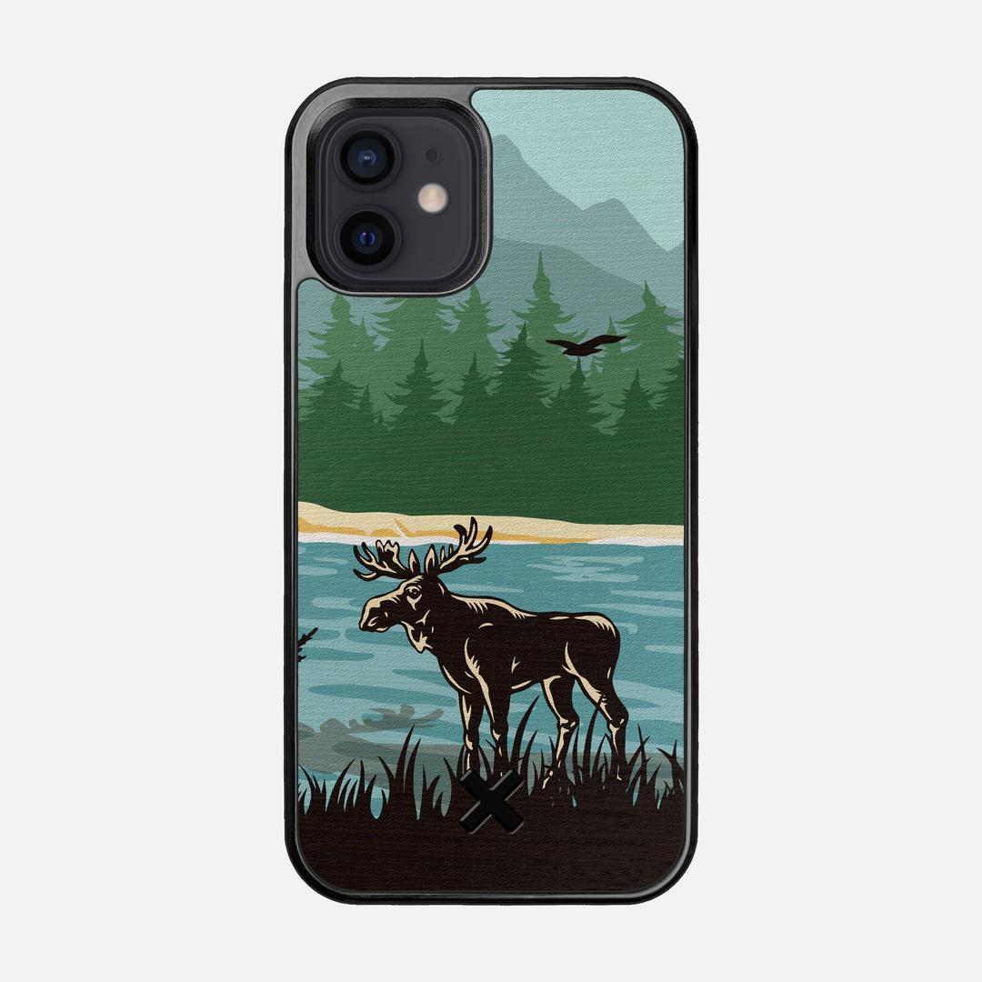 Moose Tracks Case for the Apple iPhone 12 featuring a UV Printed Wenge Wood backer with the Keyway X Mark#Phone Model_iPhone 12