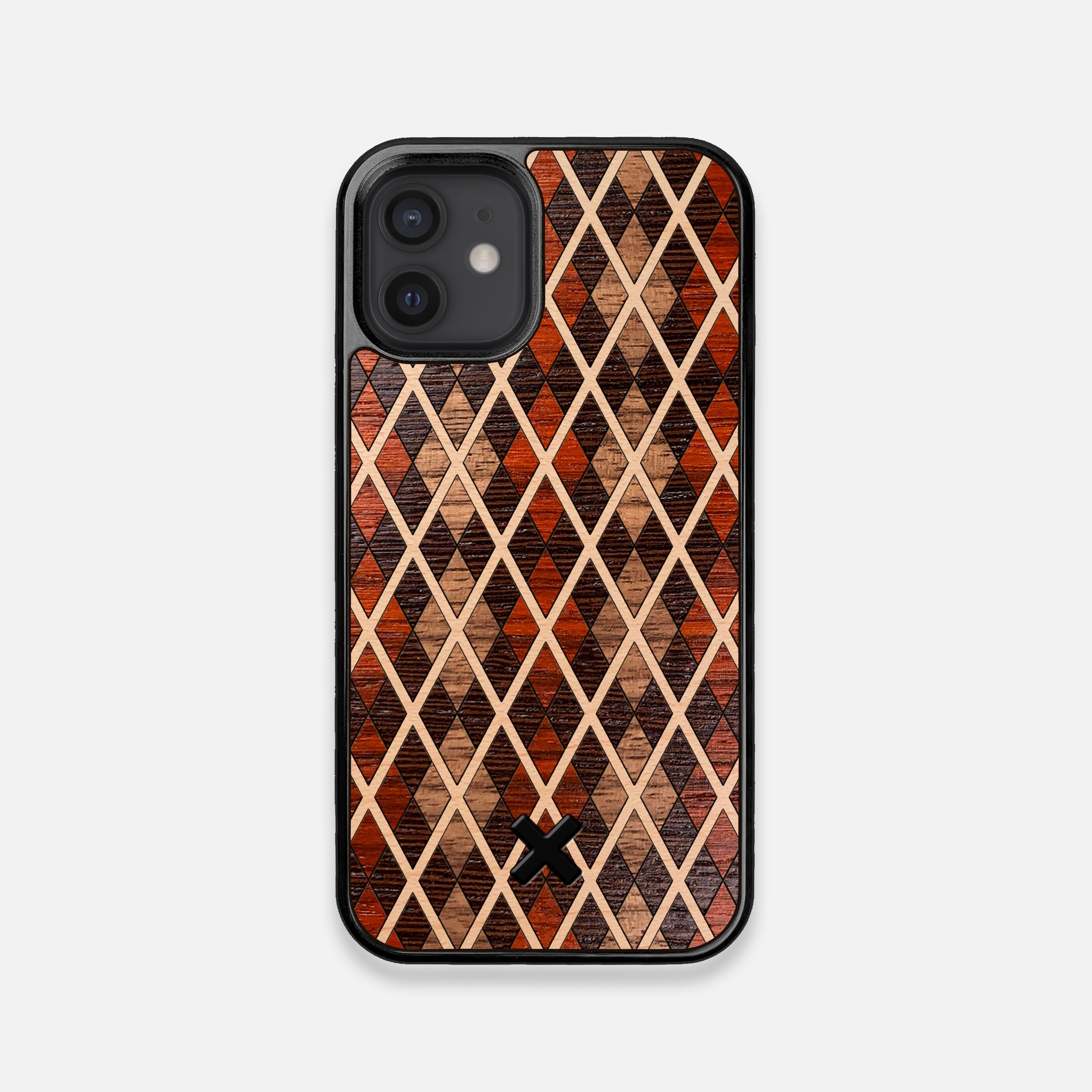 TPU/PC Sides of the Argyle Wood iPhone 12 Mini Case by Keyway Designs
