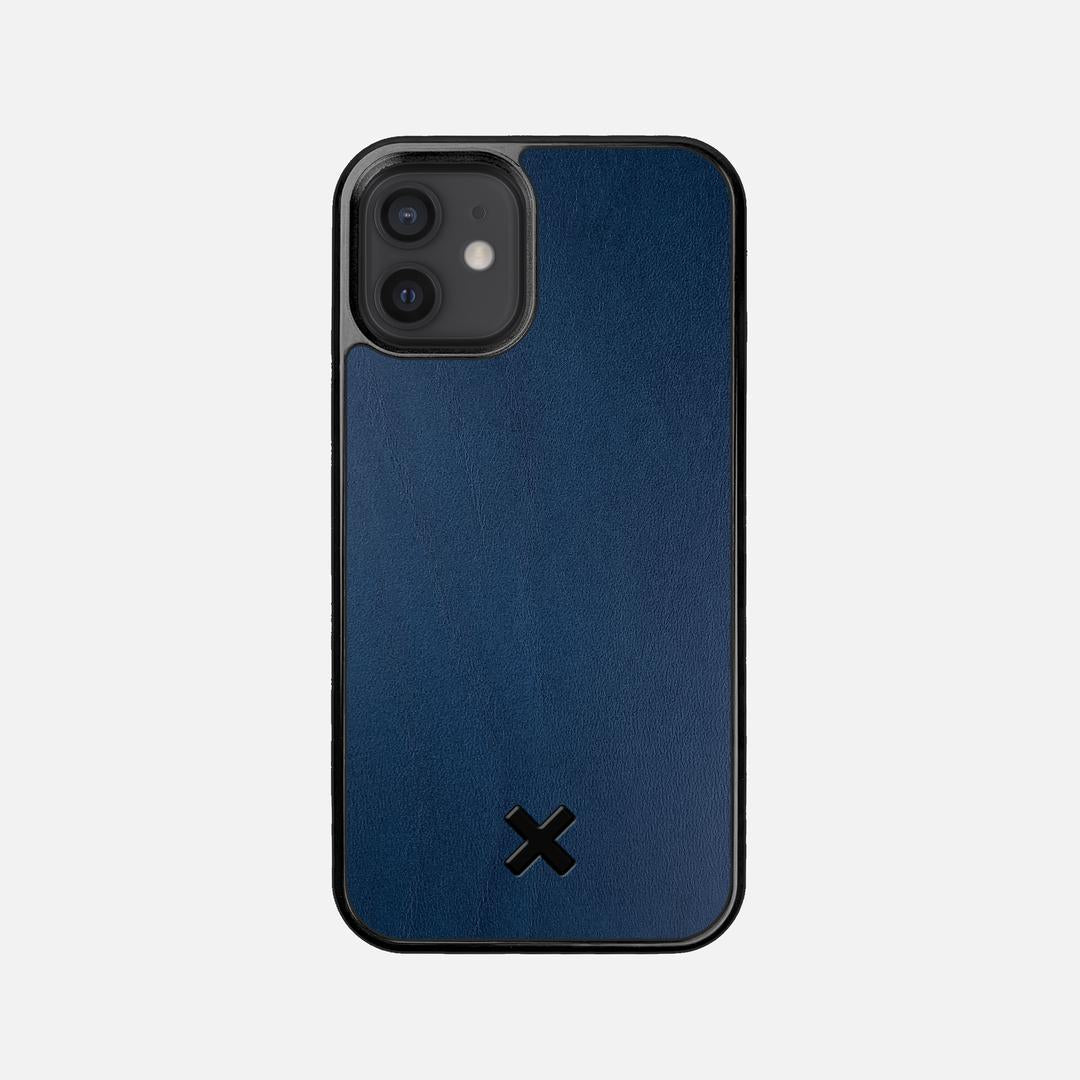 Midnight Leather Case for the Apple iPhone 12 Mini featuring a Genuine Leather backer with the Keyway X Mark#Phone Model_iPhone 12 Mini