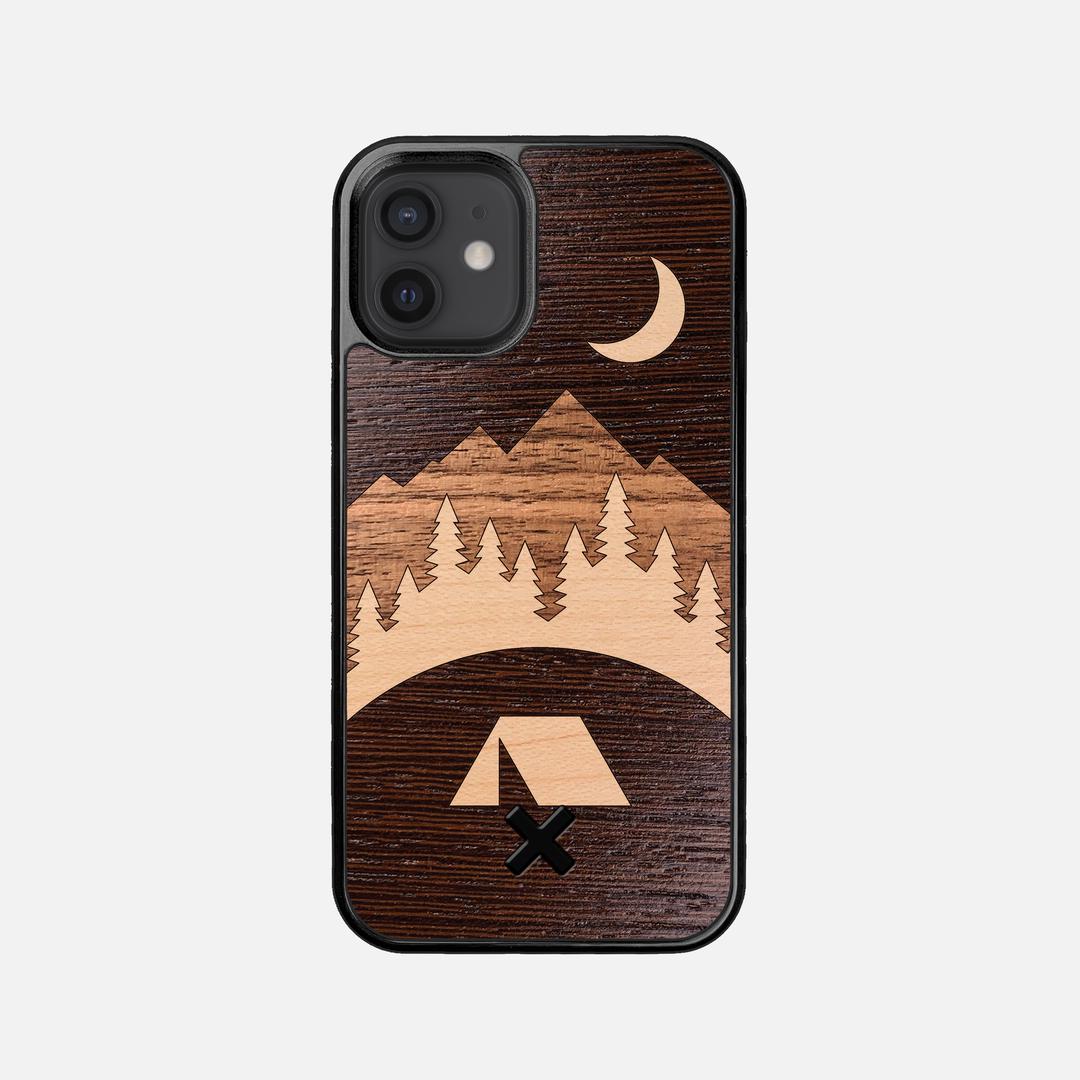 Woodland Case for the Apple iPhone 12 Mini featuring a Wenge, Maple, and Walnut Wood backer with the Keyway X Mark#Phone Model_iPhone 12 Mini