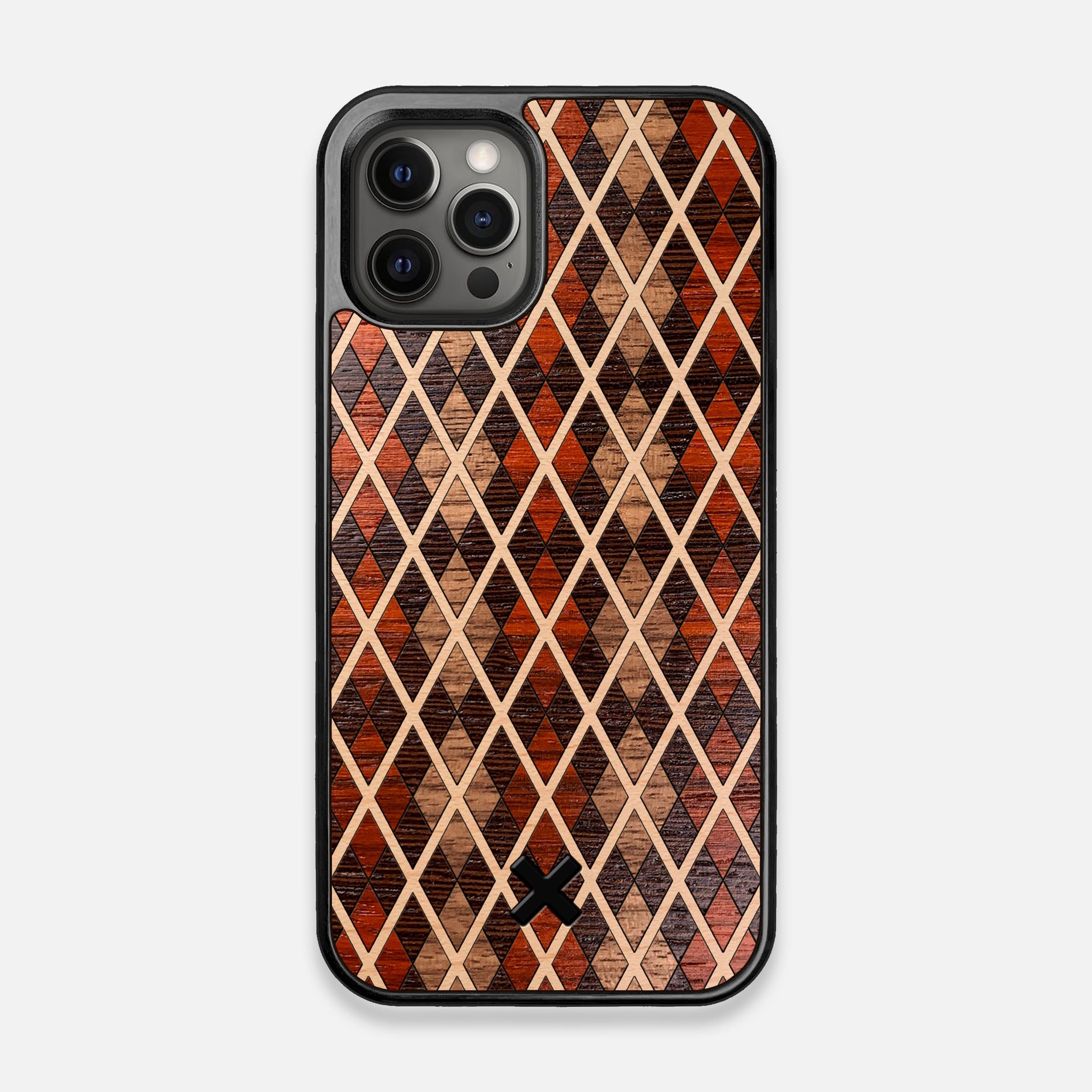 TPU/PC Sides of the Argyle Wood iPhone 12/12 Pro Case by Keyway Designs