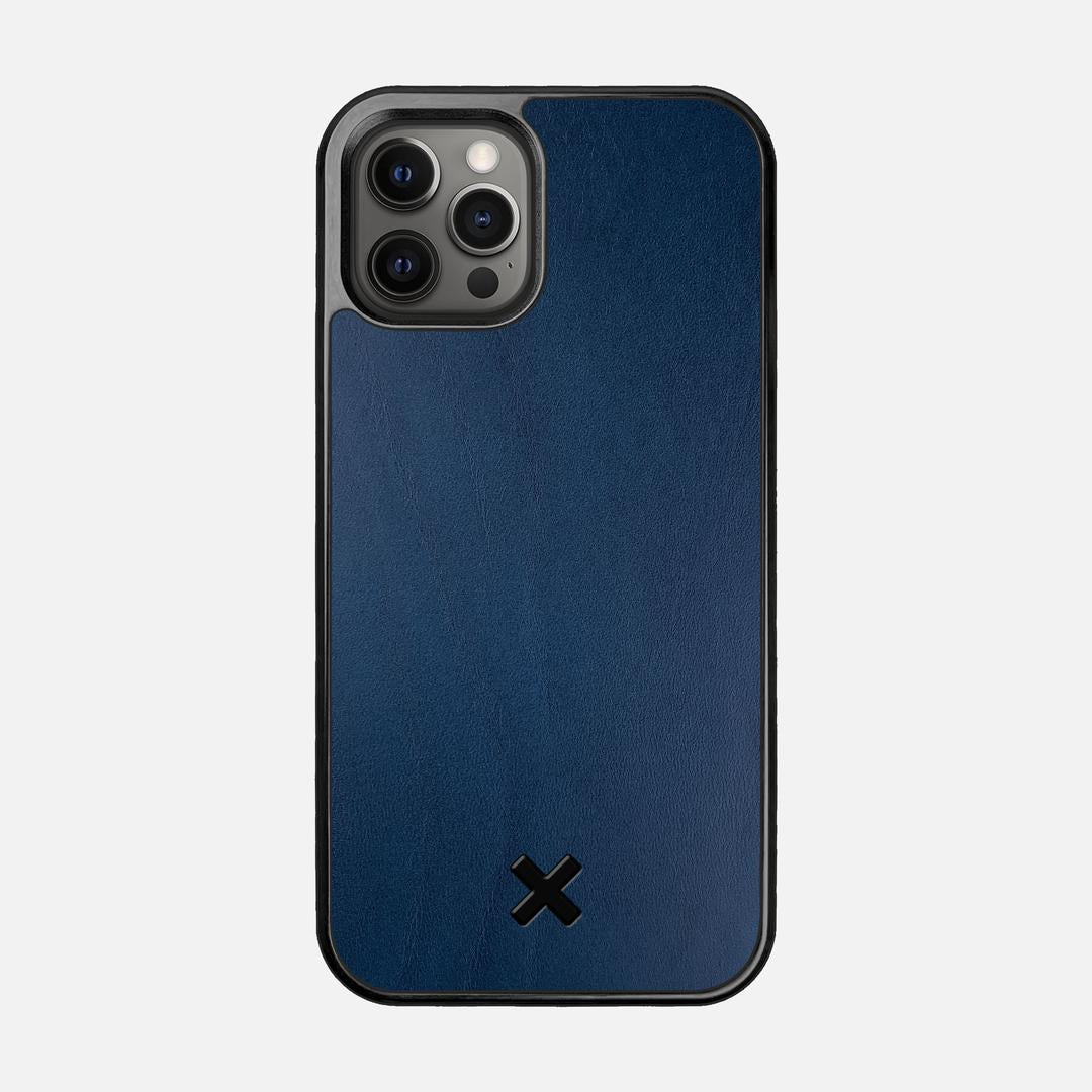 Midnight Leather Case for the Apple iPhone 12 Pro featuring a Genuine Leather backer with the Keyway X Mark#Phone Model_iPhone 12 Pro