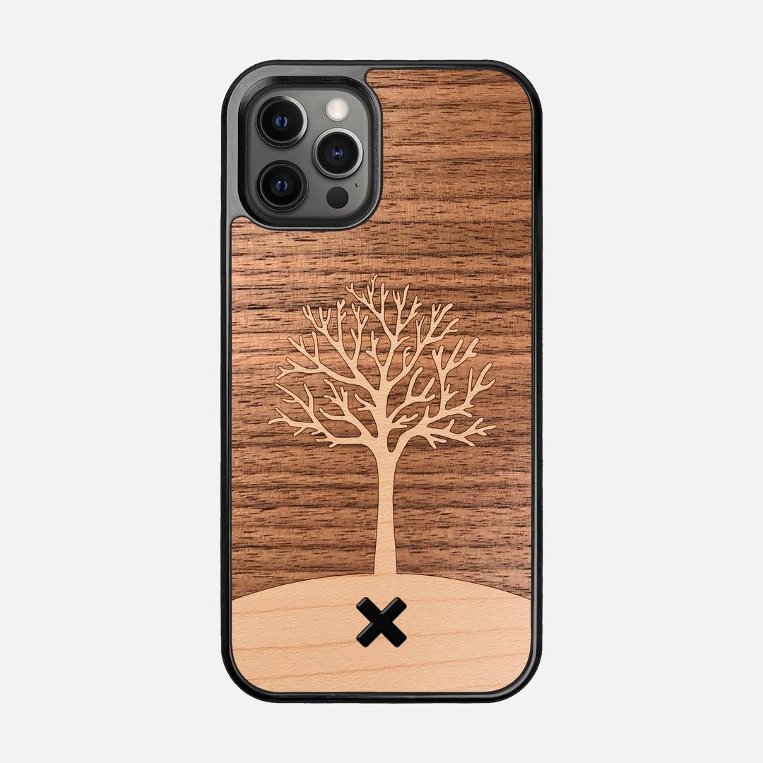 Tree of Life Case for the Apple iPhone 12 Pro featuring a Maple and Walnut Wood backer with the Keyway X Mark#Phone Model_iPhone 12 Pro